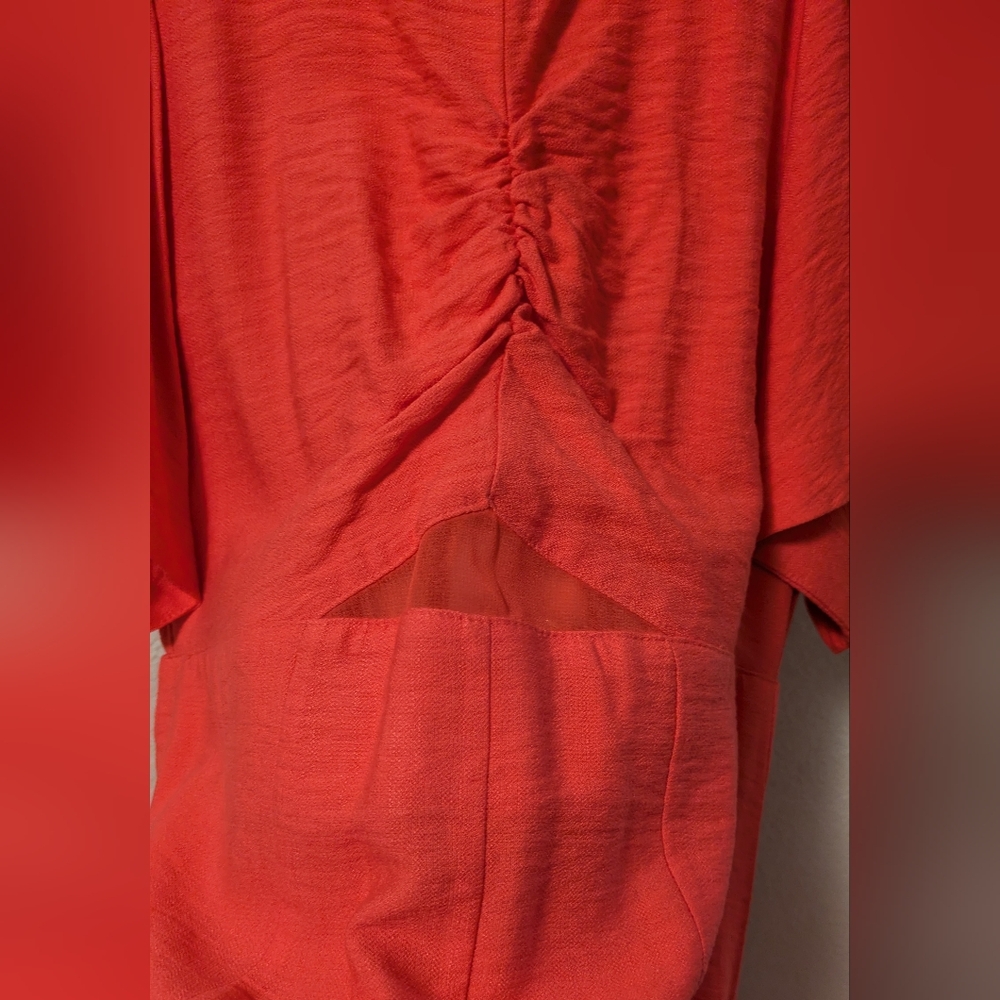 DKNY Flutter Sleeve Crinkle Dress - Picture 7 of 9